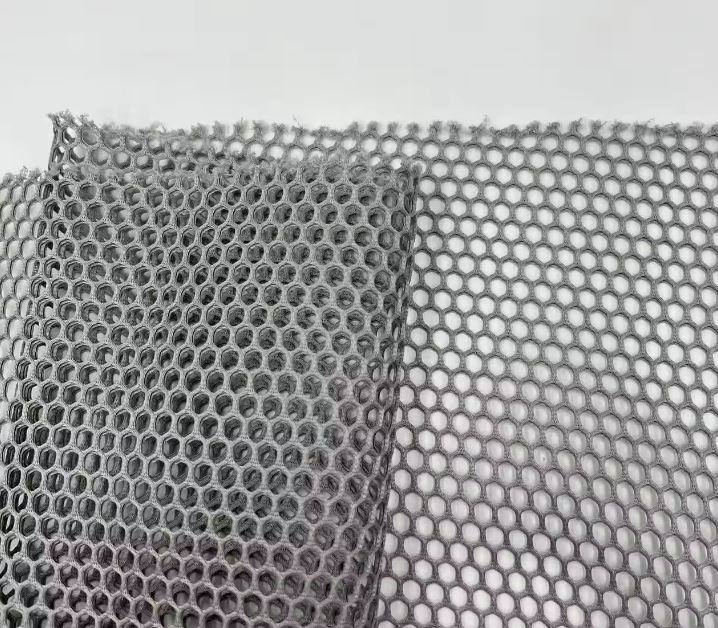 Custom Honeycomb 100% Polyester Hexagon Diamond Hollow Out Mesh Fabric 3d Air Mesh Fabric Spacer Sandwich Cloth