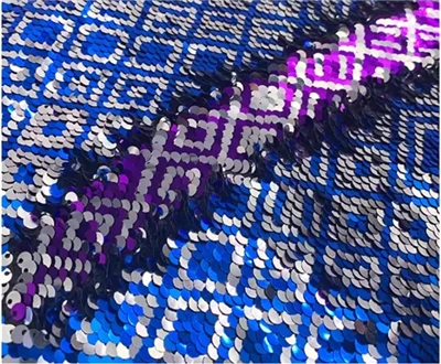 卸売スパンコール生地刺繍コスチュームパープルスパンコール生地バッグネオンスパンコール生地